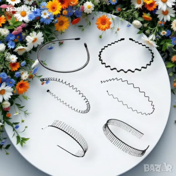 Комплект от 6 броя метални диадеми, снимка 1