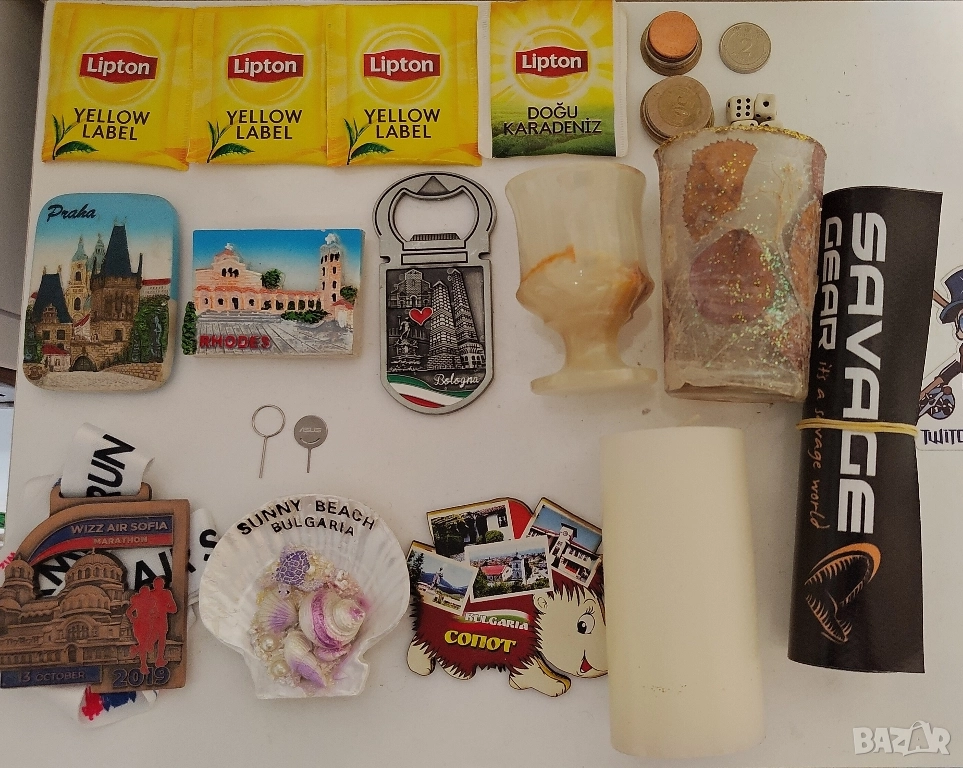Сувенири магнити, чаша оникс, монети 20лв всичко, снимка 1