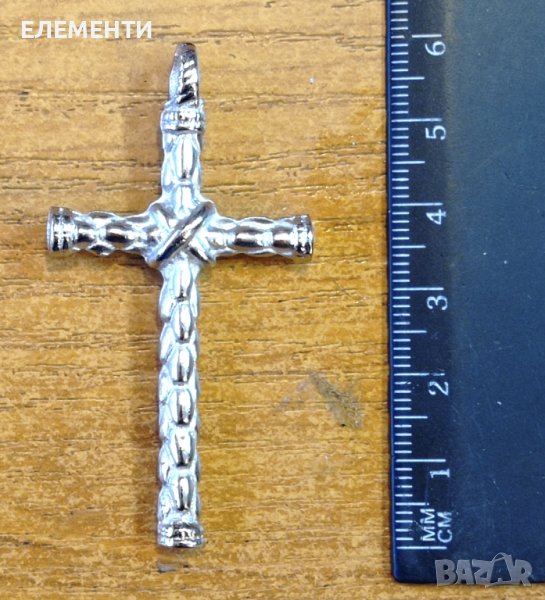 Метален Елемент / Медальон - КРЪСТ, снимка 1