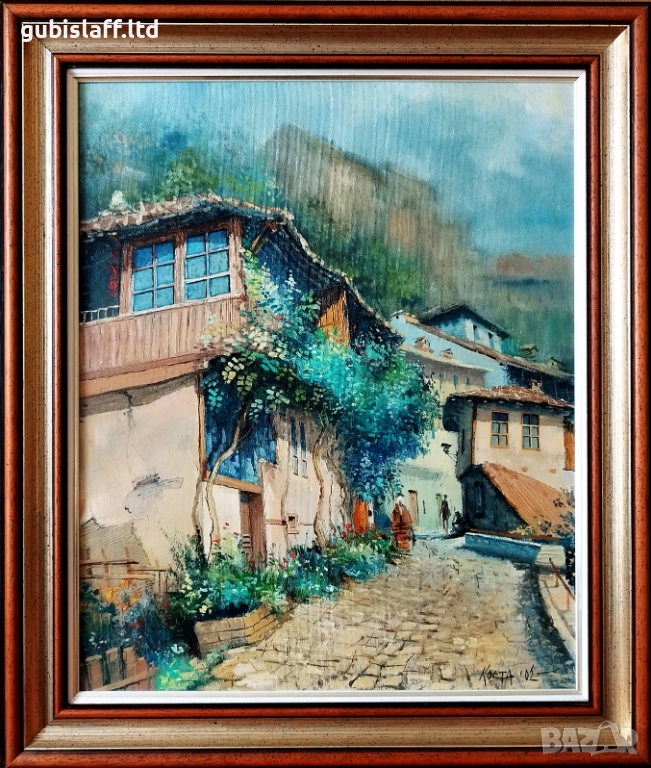 Картина "В. Търново, ул. Гурко", худ. Костадин Станоев (Коста), 2002 г, снимка 1