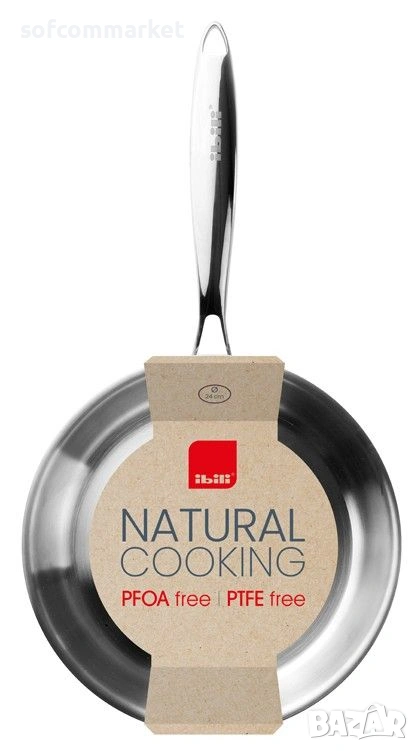 Стоманен тиган Ø 24 см IBILI  Triply Natural, снимка 1