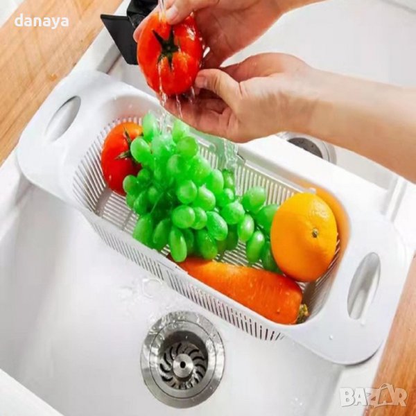 3531 Сгъваем гевгир за мивка разтегателен сушилник за зеленчуци и плодове, снимка 1