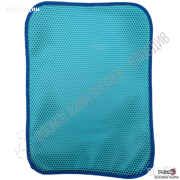Подложка за Котешка тоалетна - 60см/40см - Светлосиня разцветка - Cat Litter Trapper Mat - Mio, снимка 1