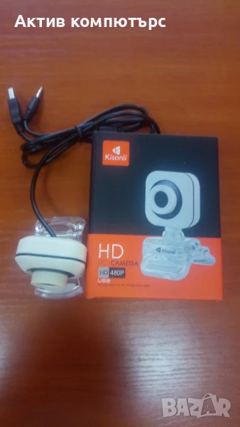 Уеб камера Kisonli PC-1, Микрофон, 480p, Бял, снимка 1