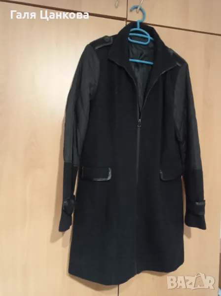 Дамско черно елегантно палто, снимка 1