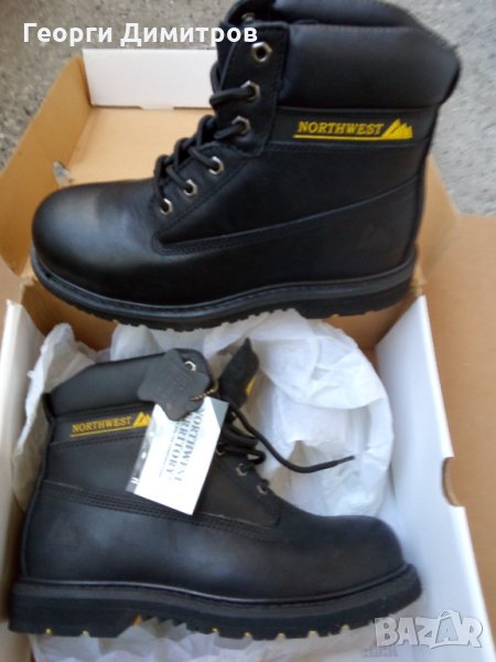мъжки обувки за работа нови, кожа, NORTHWEST TERRITORY - N 42 черни, подметка Goodyear, снимка 1