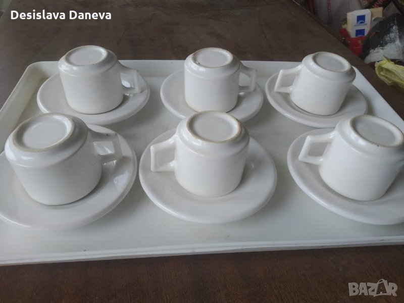 Порцеланов сервиз за кафе - 6 чаши с чинийки, снимка 1