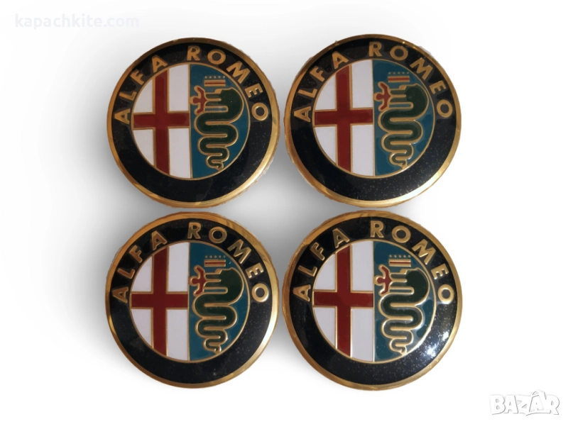 Капачки за джанти за Алфа Ромео 145/146/147/156/159/166/GT/Giulietta/Mito Златисти/Сребристи/Черни, снимка 1