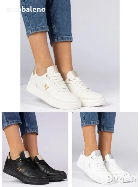 Дамски маратонки със златен и сребърен блясък Emilia, 3цвята , снимка 1