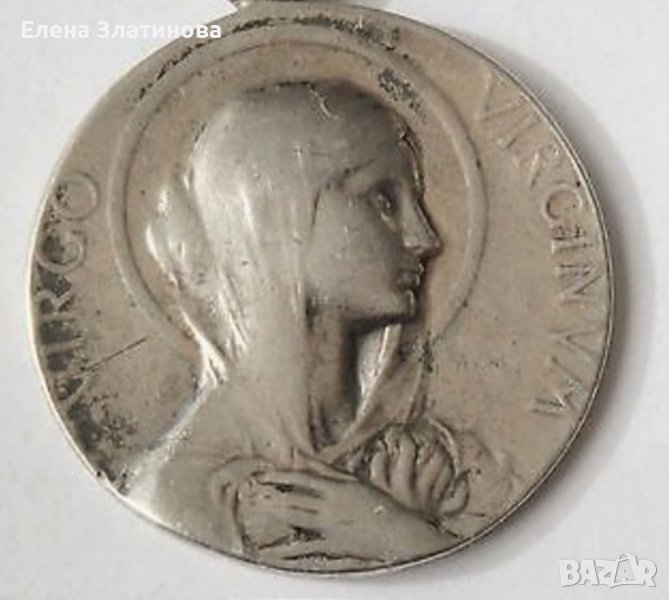 Сребърна брошка Дева Мария, снимка 1