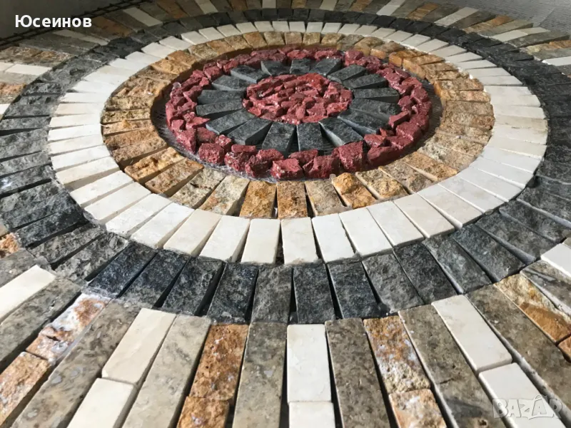 Мозайка( пано ) от естествен камък - Травертин,мрамор, снимка 1