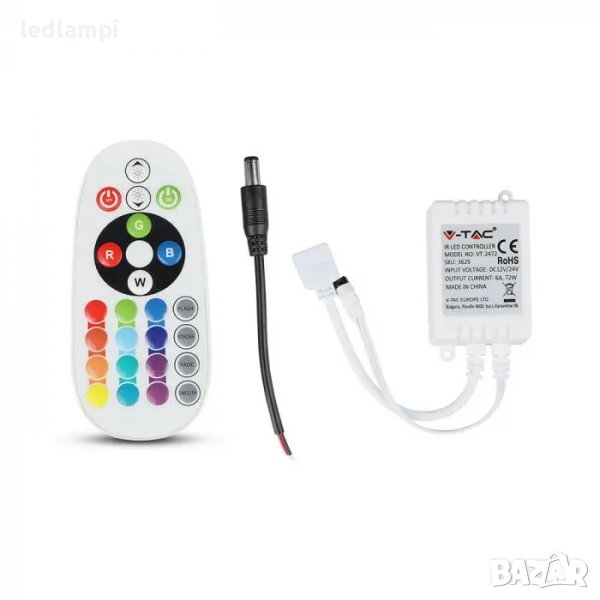 Дистанционно Управление за LED лента RGB - 24 бутона, снимка 1