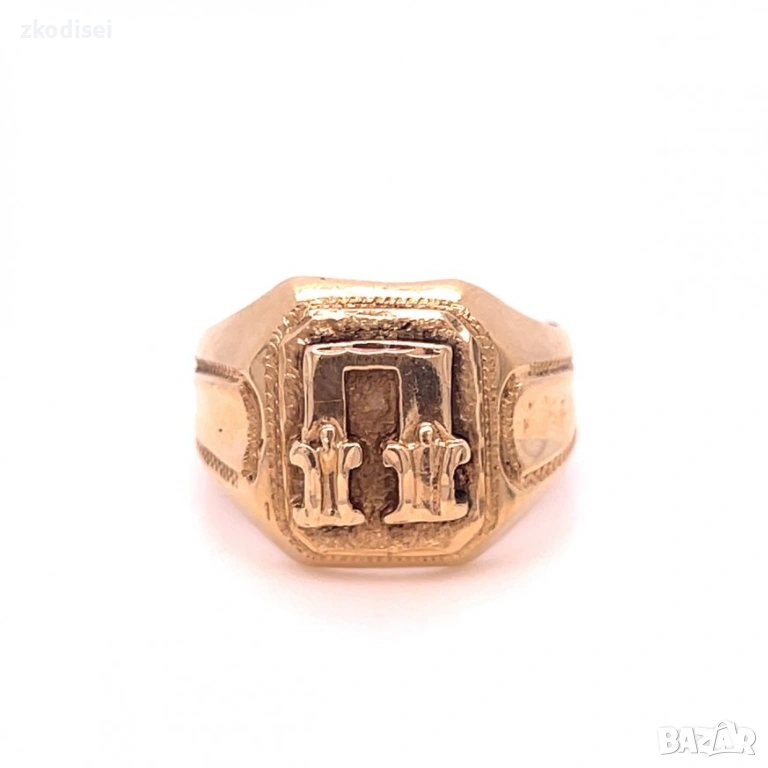 Златен мъжки пръстен 5,95гр. размер:57 14кр. проба:585 модел:28015-1, снимка 1