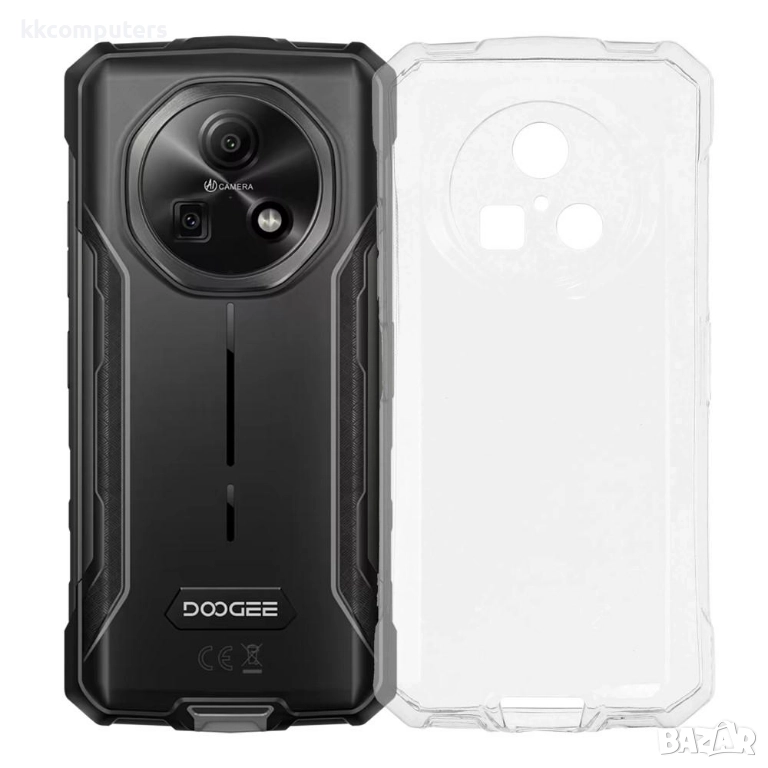 Калъф с протектор за Doogee Fire 7 / Fire 5 – мек TPU удароустойчив калъф, прозрачен или черен, снимка 1