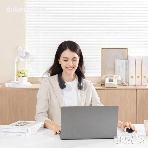 USB вентилатор за врат 5 скорости, 4000 mAh, безопасен, тих, hands-free, снимка 8 - Друга електроника - 52721941