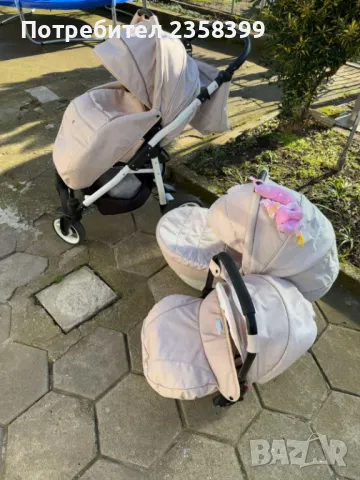 Продавам бебешка комбинирана количка Adbor Nemo 3в1 , снимка 4 - Детски колички - 49820378