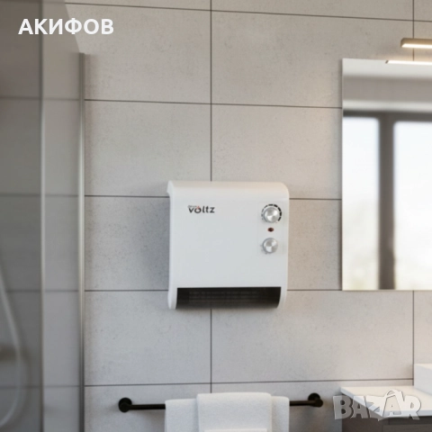 Отоплителна печка за баня Voltz OV51970J – 2000W, вентилатор, водоустойчива, снимка 4 - Отоплителни печки - 51886610