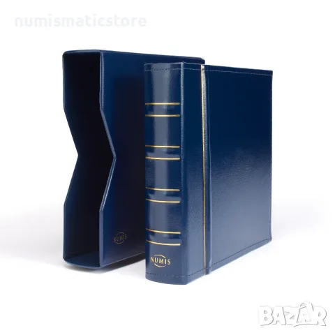 Leuchtturm NUMIS Classic албум с 5 листа с касета - син цвят 