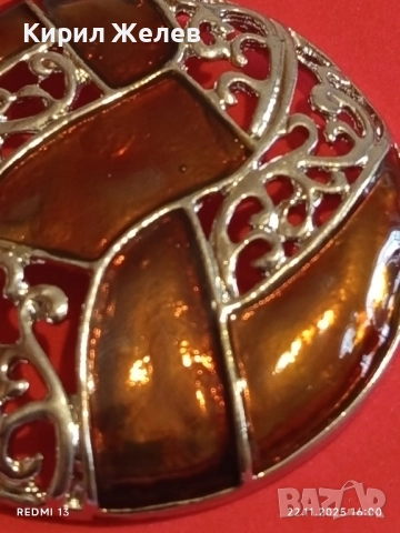 КРЪГЛА ВИСУЛКА с ЕМАЙЛ и ФИЛИГРАН АРТ БИЖУ 15983, снимка 5 - Колиета, медальони, синджири - 52503518