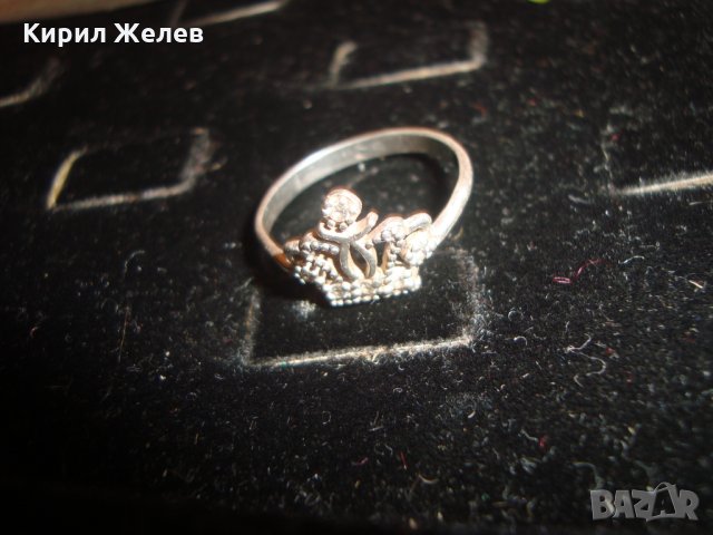 СРЕБЪРЕН ДИАМАНТЕН ПРЪСТЕН с 6 ФАСЕТИРАНИ МИНИАТЮРНИ ДИАМАНТА СРЕБРО ВИСОКА ПРОБА 6217, снимка 10 - Пръстени - 30396712