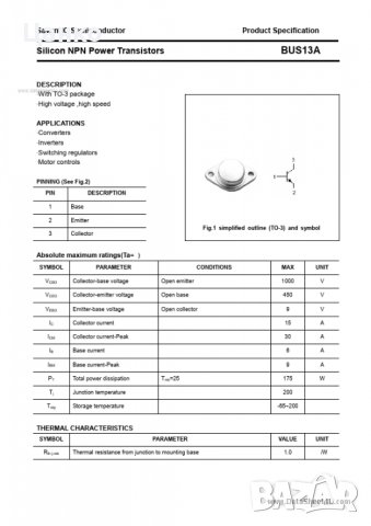 Продавам  Транзистор BUS13A, снимка 5 - Друга електроника - 36961410