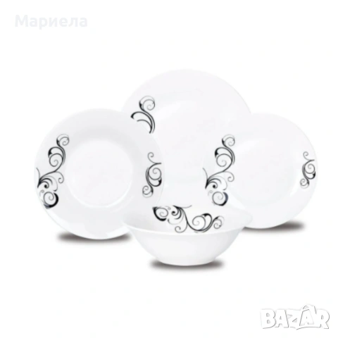 Комплект чинии 24 части с елегантен винтидж дизайн – Възвишен стил за всяка трапеза, снимка 2 - Сервизи - 53351428