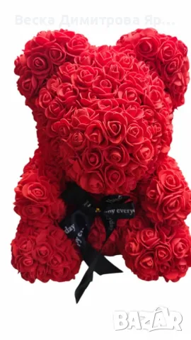 Мече от рози, 25см с подаръчна кутия в 3 цвята, снимка 6 - Подаръци за жени - 48592596