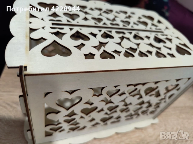 Елегантна булчинска сватбена слобяема кутия за пликове за сватба парти, снимка 11 - Сватбени аксесоари - 53218816