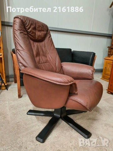 Relax кресло от естествена кожа , снимка 3 - Дивани и мека мебел - 54140722