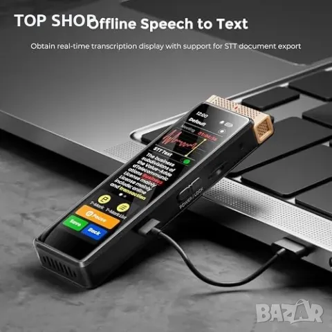Нов 40GB дигитален диктофон AI транскрипция Bluetooth Гласов рекордер, снимка 6 - Слушалки и портативни колонки - 49498141