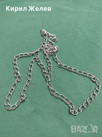 Сребрист гердан много красив дължина от край до край 90см. Перфектно състояние 37432, снимка 7 - Колиета, медальони, синджири - 40410433