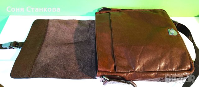 STRELLSON - Мъжкa чантa за през рамо - естествена кожа, снимка 6 - Чанти - 42115110