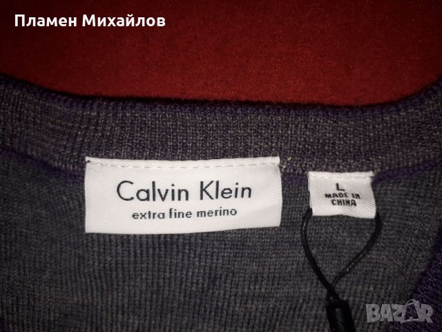 Calvin Klein Merino--Ориг. Пуловер Нов!, снимка 3 - Пуловери - 34109476