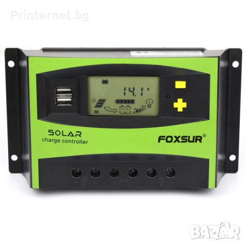 40A 12/24V Соларен заряден контролер Foxsur, LCD, 2 USB - ГАРАНЦИЯ! БЕЗПЛАТНА ДОСТАВКА! Фактура
