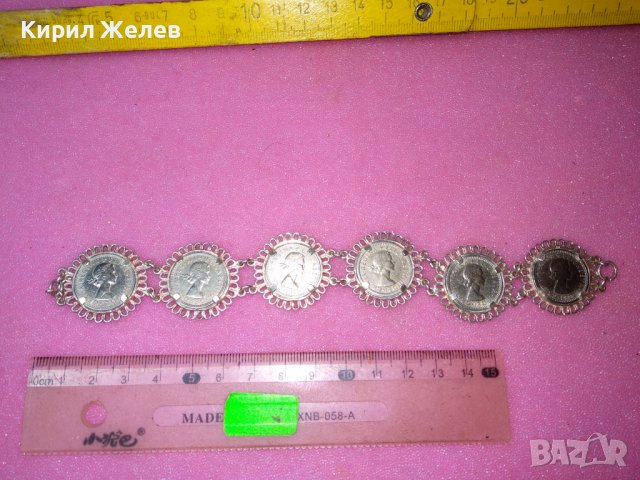 СРЕБЪРНА ГРИВНА ВИСОКА ПРОБА СРЕБРО с МОНЕТИ на КРАЛИЦА ЕЛИЗАБЕТ II - Монетите НЕ са СРЕБЪРНИ 43271, снимка 2 - Антикварни и старинни предмети - 44393952