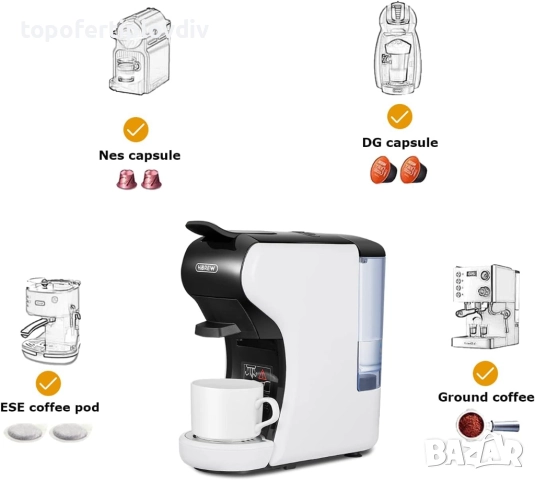 Кафемашина HiBREW H1A,4 в 1,Гаранция, снимка 3 - Кафемашини - 52686839