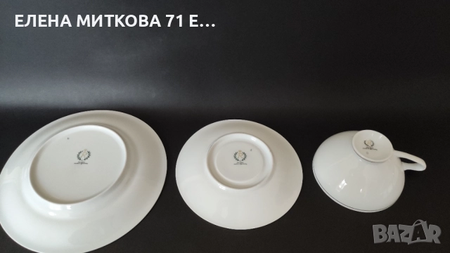 Един неустоим троен сет за чай/дълго кафе от фин прозирен порцелан, снимка 5 - Сервизи - 52542261