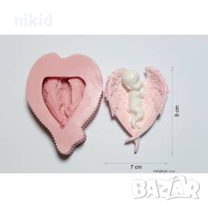 2 вида бебе с крила силиконов молд форма фондан шоколад гипс калъп украса, снимка 3 - Форми - 30263775