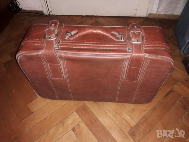 Малък кожен кафяв куфар за ръчен багаж, снимка 3 - Куфари - 31085901