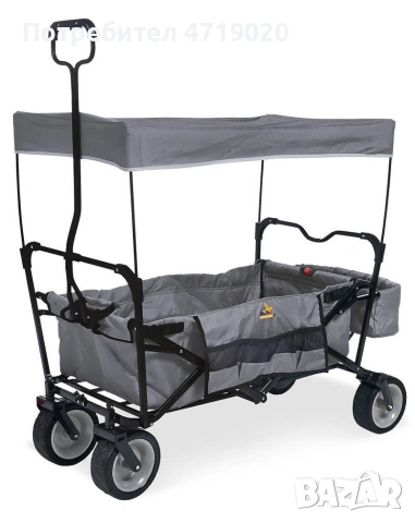 Сгъваема ръчна количка с покрив за къмпинг и плаж Pinolino Paco, снимка 2 - Градински мебели, декорация  - 54179315