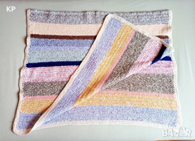 Ръчно плетено памучно одеяло, снимка 4 - Олекотени завивки и одеяла - 42078956