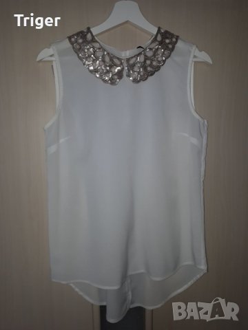 Блуза без ръкав,с яка, снимка 2 - Блузи с дълъг ръкав и пуловери - 29860550