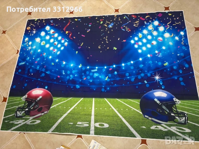 Чисто нов фон за стена 210по150см на тема Американски футбол