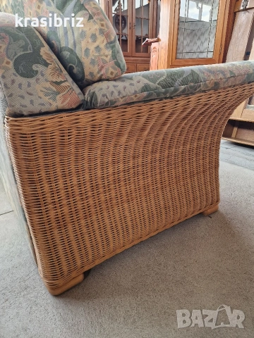 Диван 3-ка -Естествен Ратан-внос от Германия!, снимка 4 - Дивани и мека мебел - 53897329