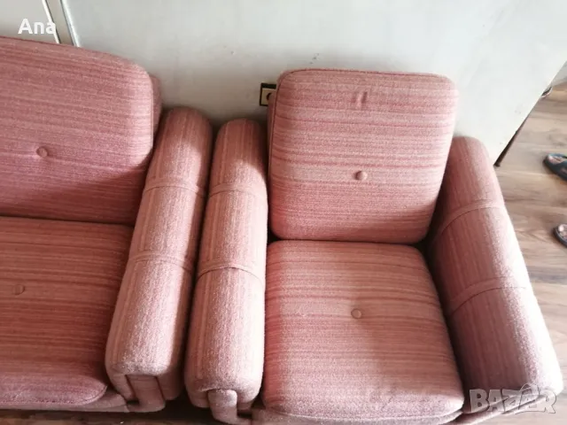 Гарнитура - диван, два фотьойла и табуретка, всичко на колелца, снимка 4 - Дивани и мека мебел - 47890770