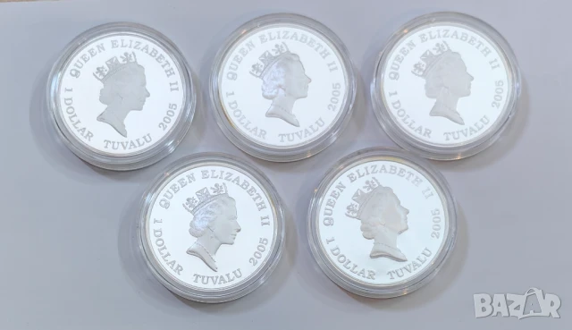 5 броя х 1 оз. Тувалу 2005 г. Изтребители, снимка 9 - Нумизматика и бонистика - 51141021
