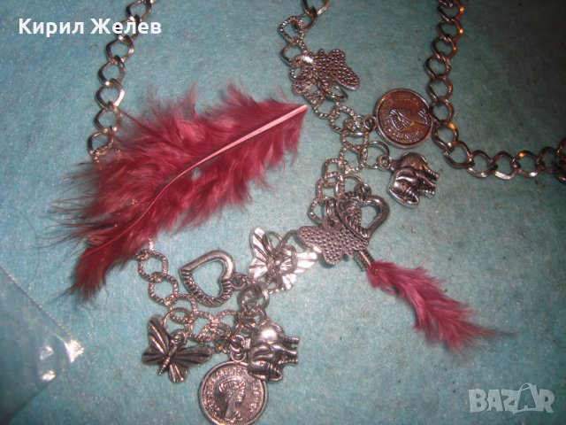 КОМПЛЕКТ КОЛИЕ и ГРИВНА МОДНИ БИЖУТА СРЕБРИСТИ с ВИСУЛКИ ПЕРЦА 9288, снимка 9 - Бижутерийни комплекти - 35273896