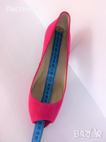 Дамски ярко розови обувки, № 38, естествен велур, неразличими от нови, снимка 9 - Дамски елегантни обувки - 42325546