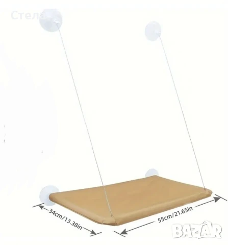  Котешко легло, хамак за прозорец, снимка 3 - За котки - 51023845