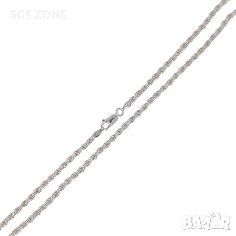 Красиво сребърено колие от Италия с родиево покритие, снимка 3 - Колиета, медальони, синджири - 53122720